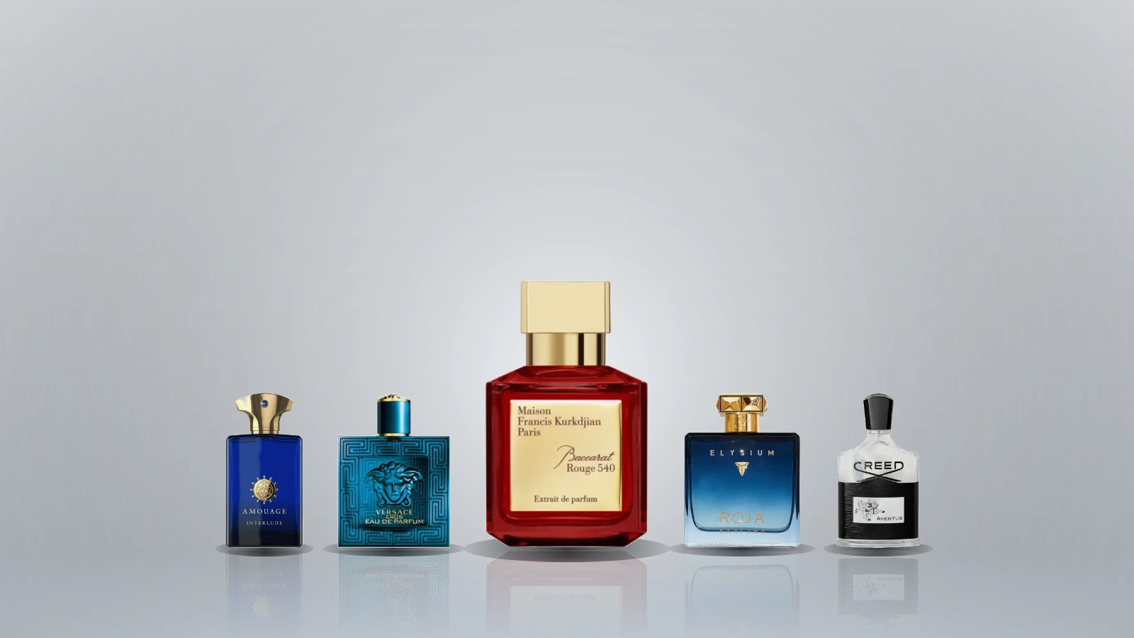 Two perfume bottles, one labelled 'Ex Nihilo Oud Vendôme' on a dark background and one labelled 'Bleu de Chanel' on a light background, side by side